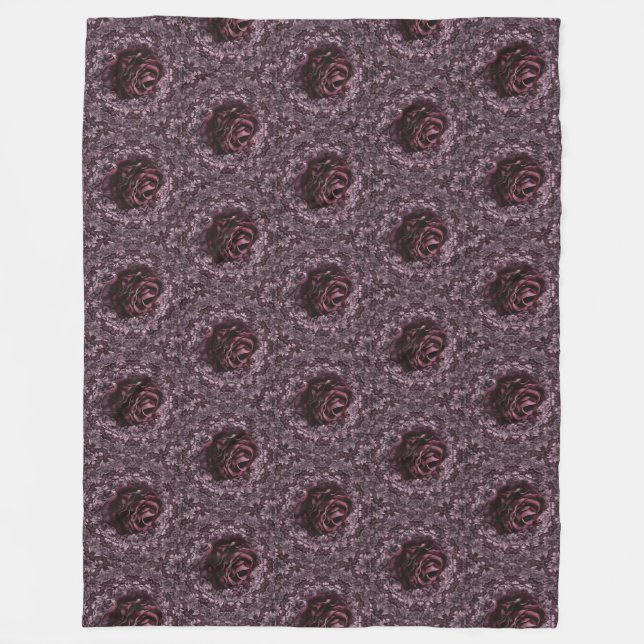 Manta Polar Mandala de rosa  (Anverso)