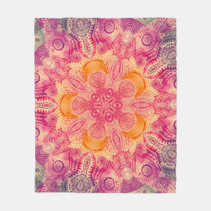 Manta Polar Mandala: diseño de acuarela redonda