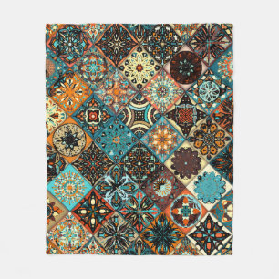 Manta Polar Mandala floral étnica sin fisuras. Colorido m