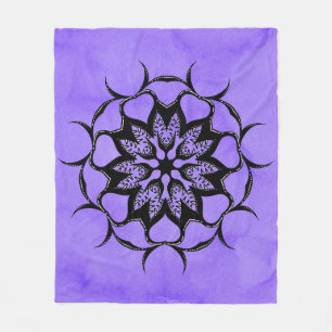 Manta Polar Mandala gótica dientes y monstruos morados negros