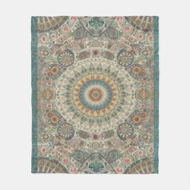Manta Polar Mandala Mosaic Fleece Blanket (Anverso)