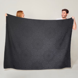 Manta Polar Mandala ornamental de lujo negro