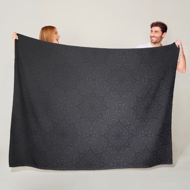 Manta Polar Mandala ornamental de lujo negro (In situ)