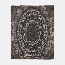 Manta Polar Mandala personalizada de negro y taúpe