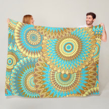 Mandala superpuesto azul marrón dorado
