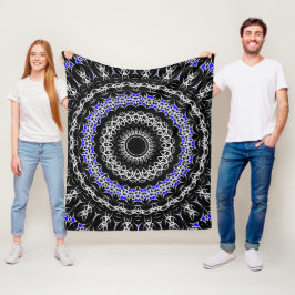 Manta Polar Mandalá Tribal Celta (Azul)