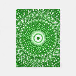 Manta Polar Mandala verde espiritual moderna geométrica elegan