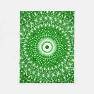 Manta Polar Mandala verde espiritual moderna geométrica elegan