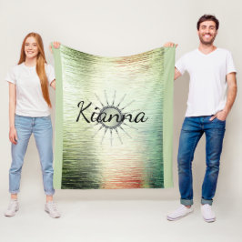 Manta Polar Mandala vintage en Ombre Green personalizado
