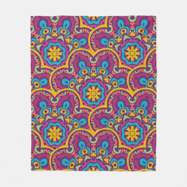 Manta Polar Mandalas repiten desi de etnia india tribal (Anverso)