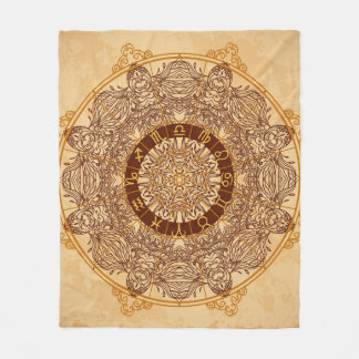 Manta Polar Mandalas, zodiac, círculo ornamental, vintage.