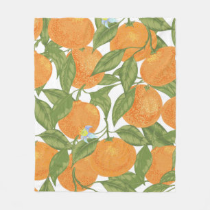 Manta Polar Mandarina naranja sin soldadura con hojas y