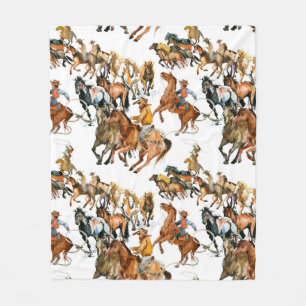 Manta Polar Manejar caballos sin fisuras. Vaquero americano. 