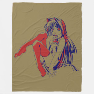 Manta Polar Manga Americano Neko Gatita Kawaii Anime