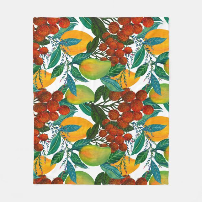 Manta Polar Mango exótico: verano sin mar (Anverso)