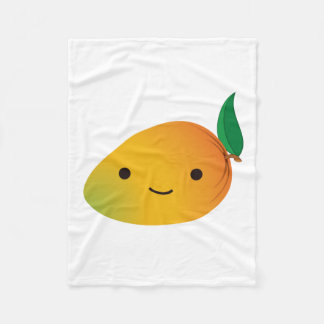 Manta Polar Mango sonriente lindo de Kawaii