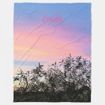 Mango Sunset Sky Blue Pink Blanet