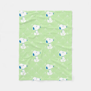 Manta Polar Maní Patrón de sueños de deco verde Snoopy
