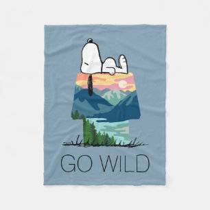 Manta Polar Maní Snoopy Dog House Sunrise