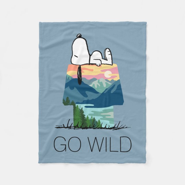 Manta Polar Maní | Snoopy Dog House Sunrise (Anverso)