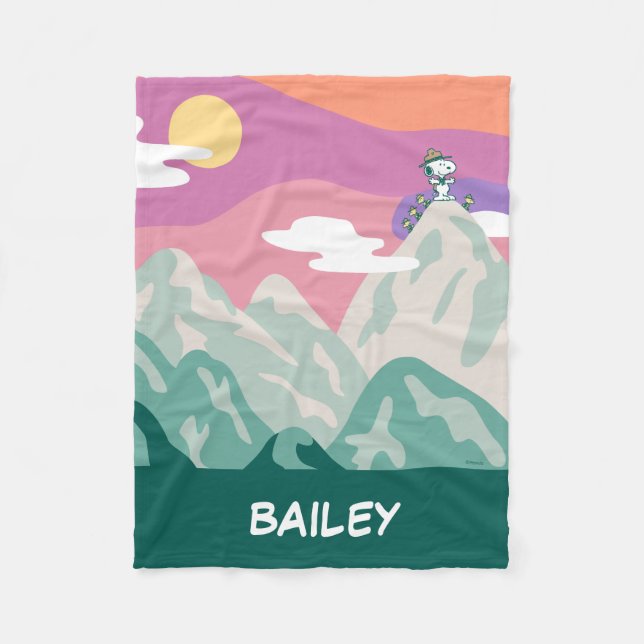 Manta Polar Maní | Snoopy & Troop Senderismo por la montaña (Anverso)