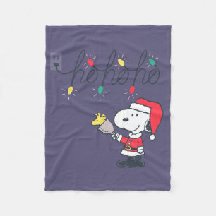 Manta Polar Maní   Snoopy & Woodstock Ho Ho