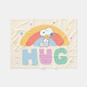 Manta Polar Maní Snoopy & Woodstock Hug
