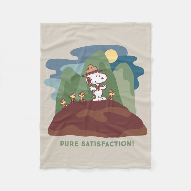 Manta Polar Maní | Snoopy & Woodstock Satisfacción pura (Anverso)