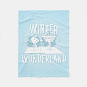 Manta Polar Maní   Snoopy & Woodstock Winter Wonderland