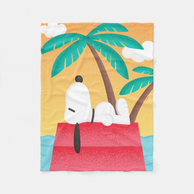 Manta Polar Maní | Sueños de Deco Tropicales Snoopy (Anverso)