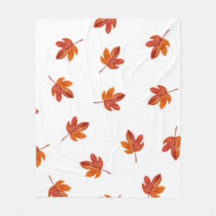 Manta Polar Mano de acuarela de hojas de otoño dibujada