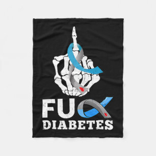 Manta Polar Mano de esqueleto Jd Diabetes Cinta Azul Concienci