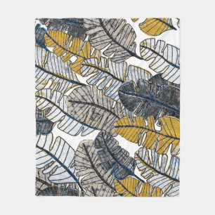 Manta Polar Mano dibujada: hojas tropicales