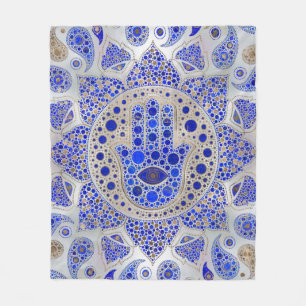 Manta Polar Mano Hamsa de Fátima en la Madre de la Perla
