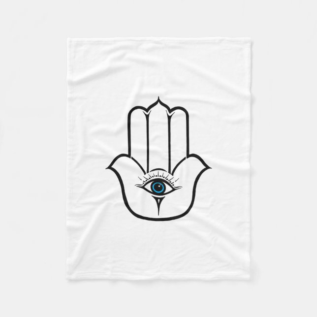 Manta Polar Mano moderna simple de Hamsa de Fátima (Anverso)