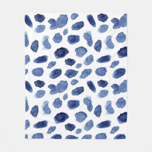 Manta Polar Mano Pintada, Cortinas De Agua Azul.