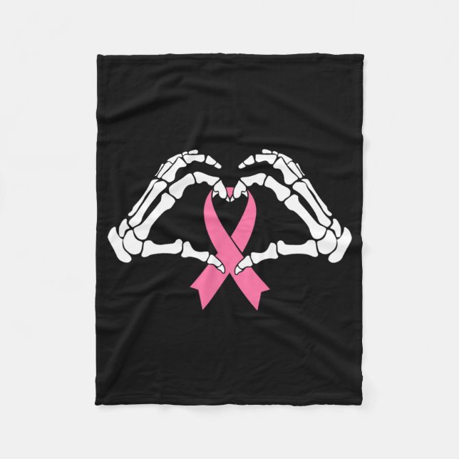 Manta Polar Manos de esqueleto sujetando la cinta de opciones  (Anverso)