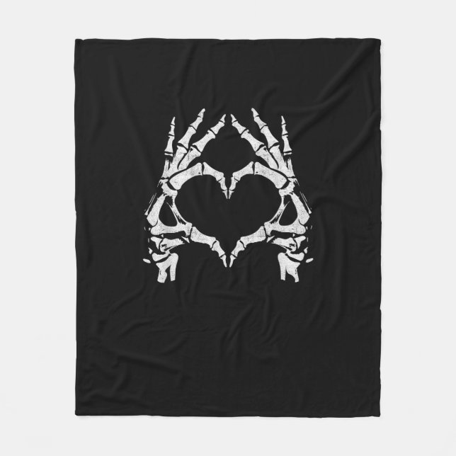 Manta Polar Manos Skeleton Heart - Halloween - Manos Skeleton (Anverso)