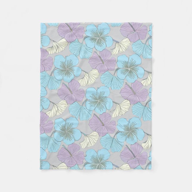 Manta Polar "Manta de felpa floral pastel" (Anverso)