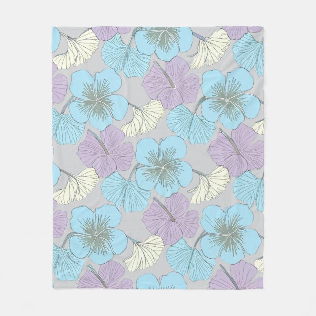 Manta Polar "Manta de felpa floral pastel" (Anverso)
