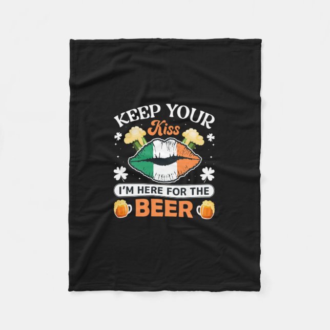 Manta Polar Mantén tu beso aquí para la cerveza (Anverso)