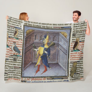 MANTA POLAR MANTENIMIENTO DE JESTER CON MANUSCRITO MEDIEVAL OW