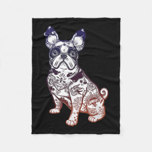 Manta Polar Mantente raro - Bulldog francés vintage Tattoo Mas