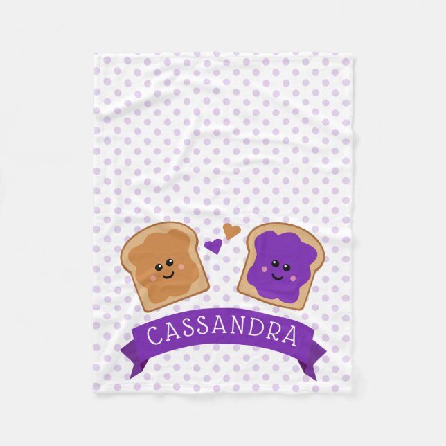 Manta Polar Mantequilla de cacahuete y gelatina (Anverso)