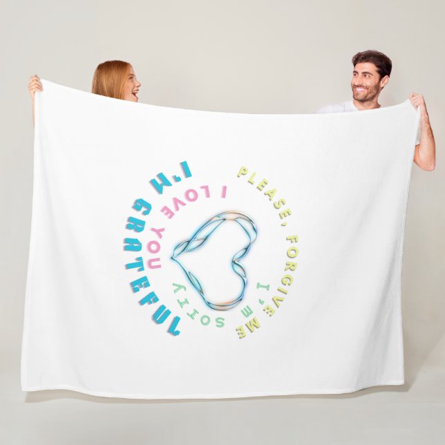 Manta Polar Mantra curadora de Ho'oponopono - Espiritual azul  (In situ)