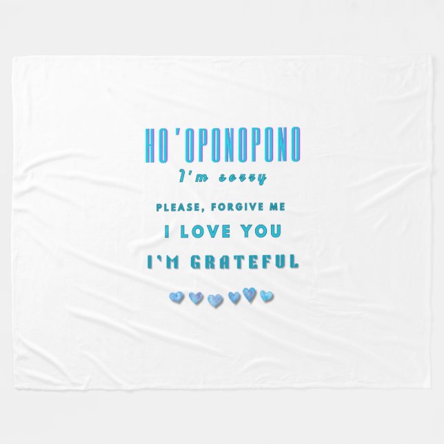 Manta Polar Mantra curadora de Ho'oponopono - Espiritual azul  (Frente (Horizontal))