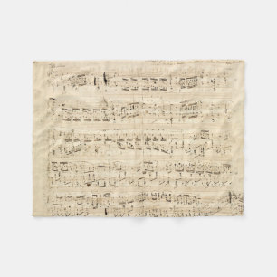 Manta Polar Manuscrito de Chopin de música de hojas antiguas