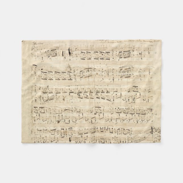Manta Polar Manuscrito de Chopin de música de hojas antiguas (Frente (Horizontal))