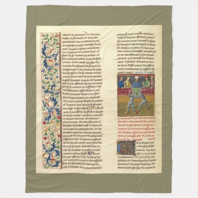 Manta Polar Manuscrito iluminado de la batalla medieval (Anverso)