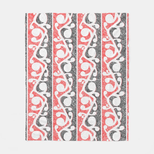 Manta Polar Maori Kowhaiwhai Modelo desangrado (Anverso)